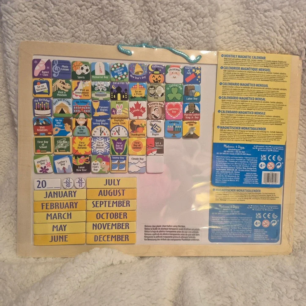 Melissa & Doug My First Daily Magnetic Calendar Wooden 3750